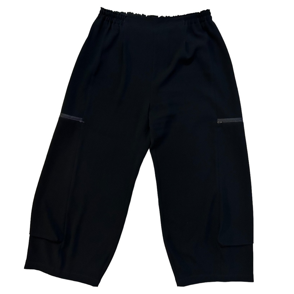 Blanque size 2 (=large) black pull on wide leg relaxed fit pants